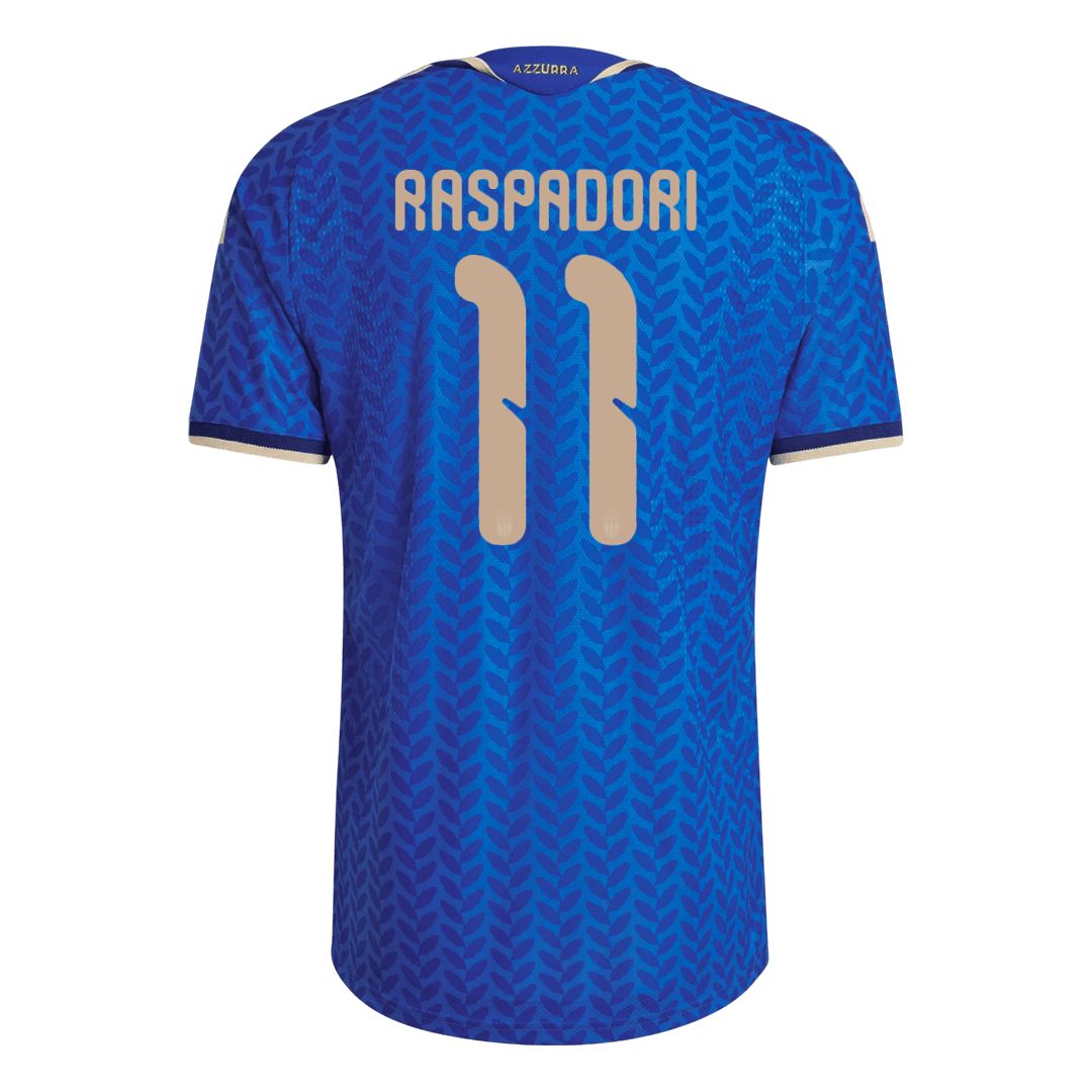 Męska Koszulka Domowa Italy RASPADORI #11 Wersja Piłkarska World Cup 2026 - Slim Fit