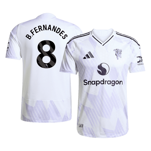 Męska Koszulka Wyjazdowa Manchester United B.FERNANDES #8 Wersja Piłkarska 2025/26 - Slim Fit - Topowe Koszulki Pilkarskie Sklep Internetowy