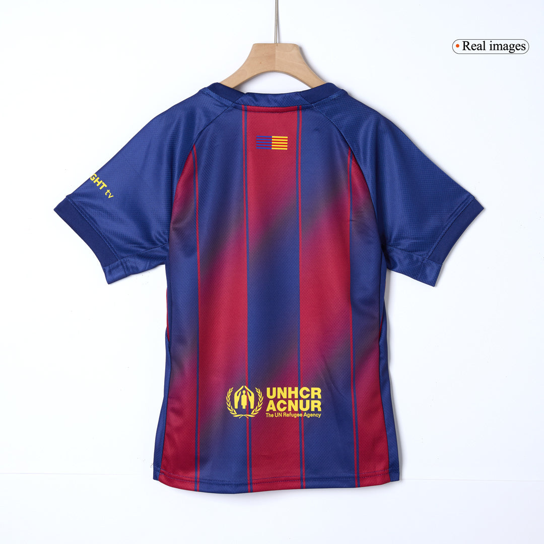 Dziecięcy Zestaw Domowa Barcelona (Koszulka + Spodenki + Skarpety) 2025/26 [PREMIUM]