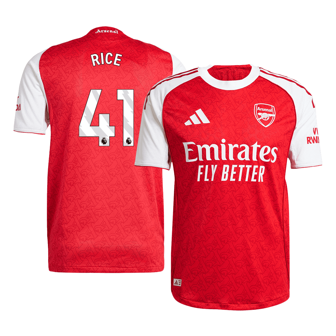 Męska Koszulka Domowa Arsenal RICE #41 Wersja Piłkarska 2025/26 - Slim Fit