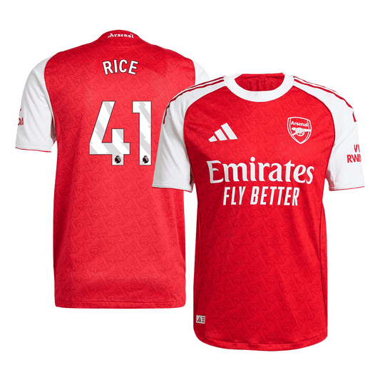 Męska Koszulka Domowa Arsenal RICE #41 Wersja Piłkarska 2025/26 - Slim Fit