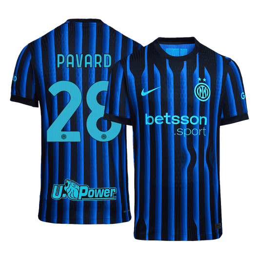 Męska Koszulka Domowa Inter Milan PAVARD #28 Wersja Piłkarska 2025/26 - Slim Fit - Topowe Koszulki Pilkarskie Sklep Internetowy
