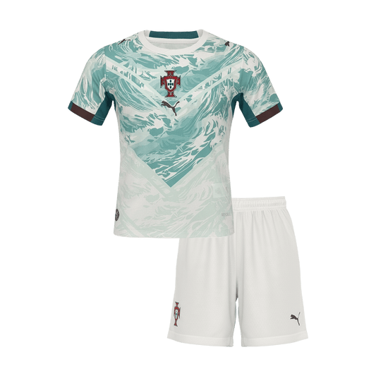 Dziecięcy Zestaw Wyjazdowa Portugal (Koszulka+Spodenki) World Cup 2026