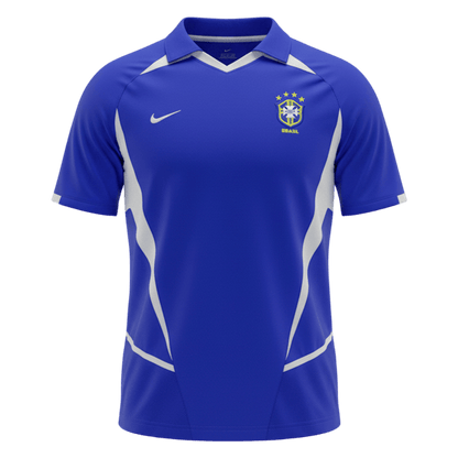 Męska Koszulka Retro Wyjazdowa Brazil 2002