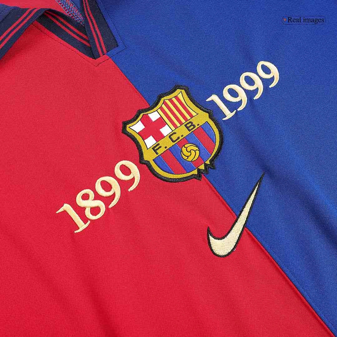 Koszulka Retro Domowa Barcelona RIVALDO #11 1999/00 - 100th Anniversary - Topowe Koszulki Pilkarskie Sklep Internetowy