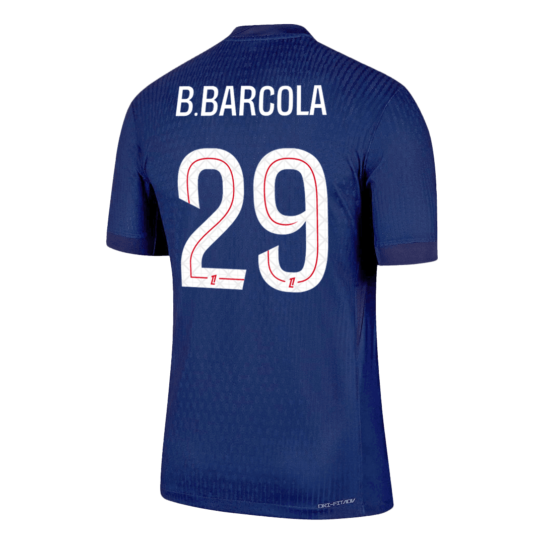 Męska Koszulka Domowa PSG B.BARCOLA #29 Wersja Piłkarska 2025/26 - Slim Fit - Topowe Koszulki Pilkarskie Sklep Internetowy