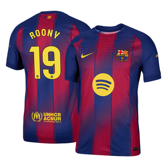 Męska Koszulka Domowa Barcelona ROONY #19 Wersja Piłkarska 2025/26 - Slim Fit