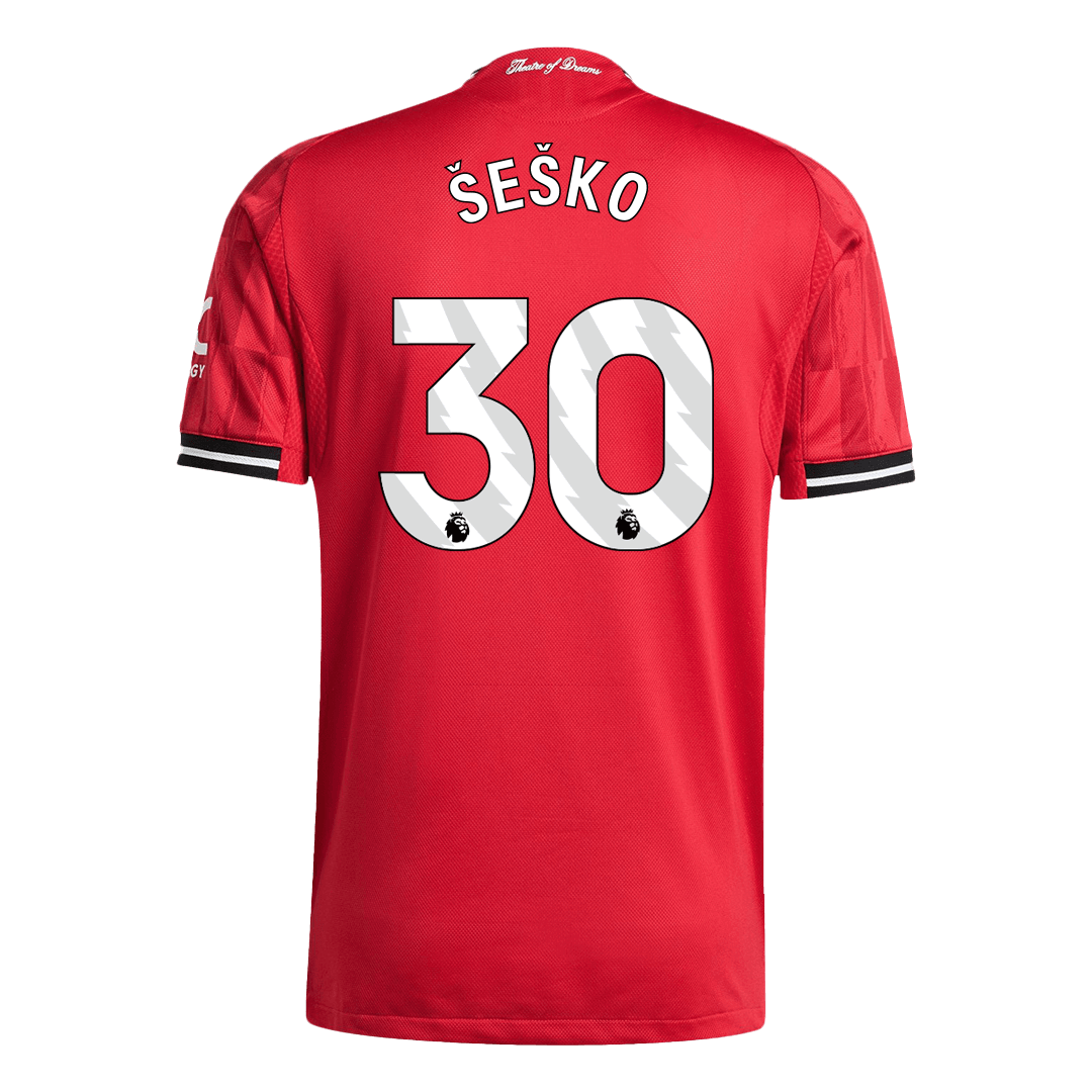 Męska Koszulka Domowa Manchester United ŠEŠKO #30 Wersja Piłkarska 2025/26 - Slim Fit