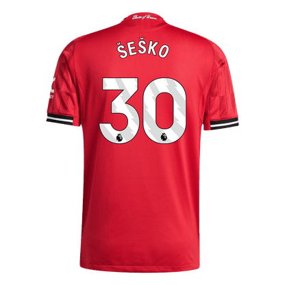 Męska Koszulka Domowa Manchester United ŠEŠKO #30 Wersja Piłkarska 2025/26 - Slim Fit