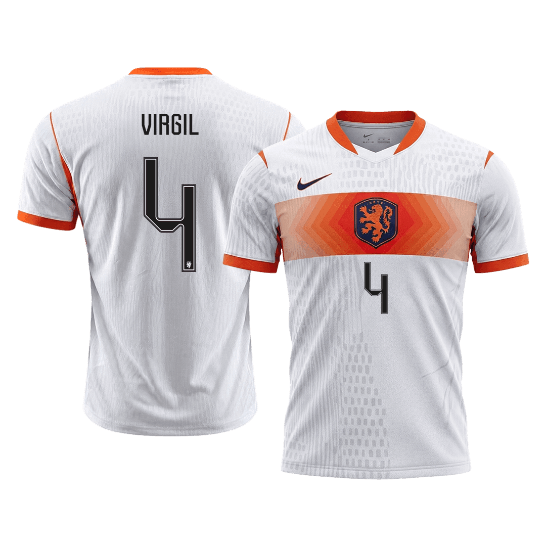 Męska koszulka Holandii wyjazdowa VIRGIL #4 wersja zawodnicza - Mundial 2026