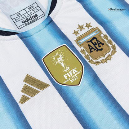 Dziecięcy zestaw Argentyny domowa MESSI #10 (Koszulka+Spodenki) - Mundial 2026 [PREMIUM]