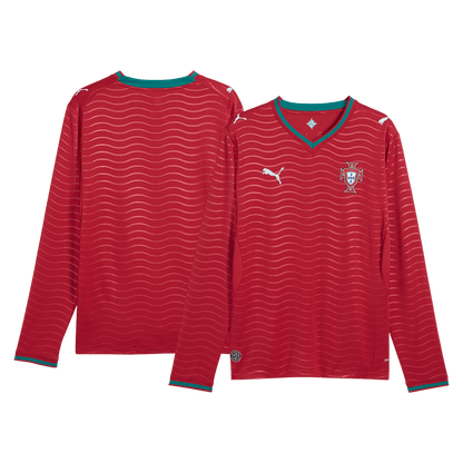 Męska Koszulka Domowa Portugal 2026 z Długim Rękawem - World Cup
