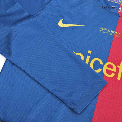 Koszulka Retro Domowa Barcelona Długi Rękaw 2008/09 - UCL Final - Topowe Koszulki Pilkarskie Sklep Internetowy
