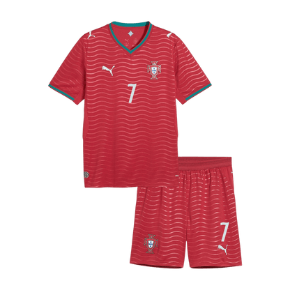 Dziecięcy zestaw Portugalii domowa RONALDO #7 (Koszulka+Spodenki) - Mundial 2026 [PREMIUM]