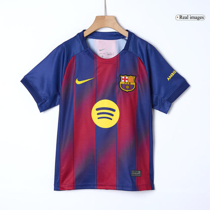 Dziecięcy Zestaw Domowa Barcelona (Koszulka + Spodenki + Skarpety) 2025/26 [PREMIUM]