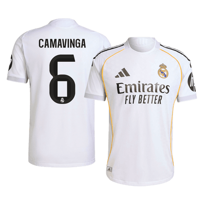 Męska Koszulka Domowa Real Madrid CAMAVINGA #6 Wersja Piłkarska 2025/26 - Slim Fit - Topowe Koszulki Pilkarskie Sklep Internetowy