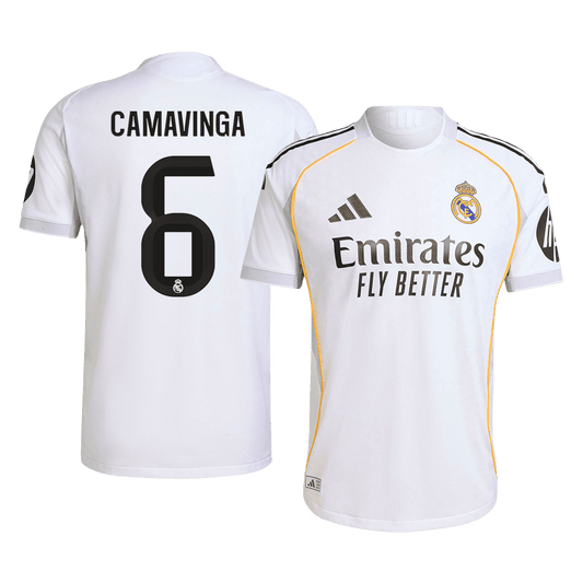 Męska Koszulka Domowa Real Madrid CAMAVINGA #6 Wersja Piłkarska 2025/26 - Slim Fit - Topowe Koszulki Pilkarskie Sklep Internetowy