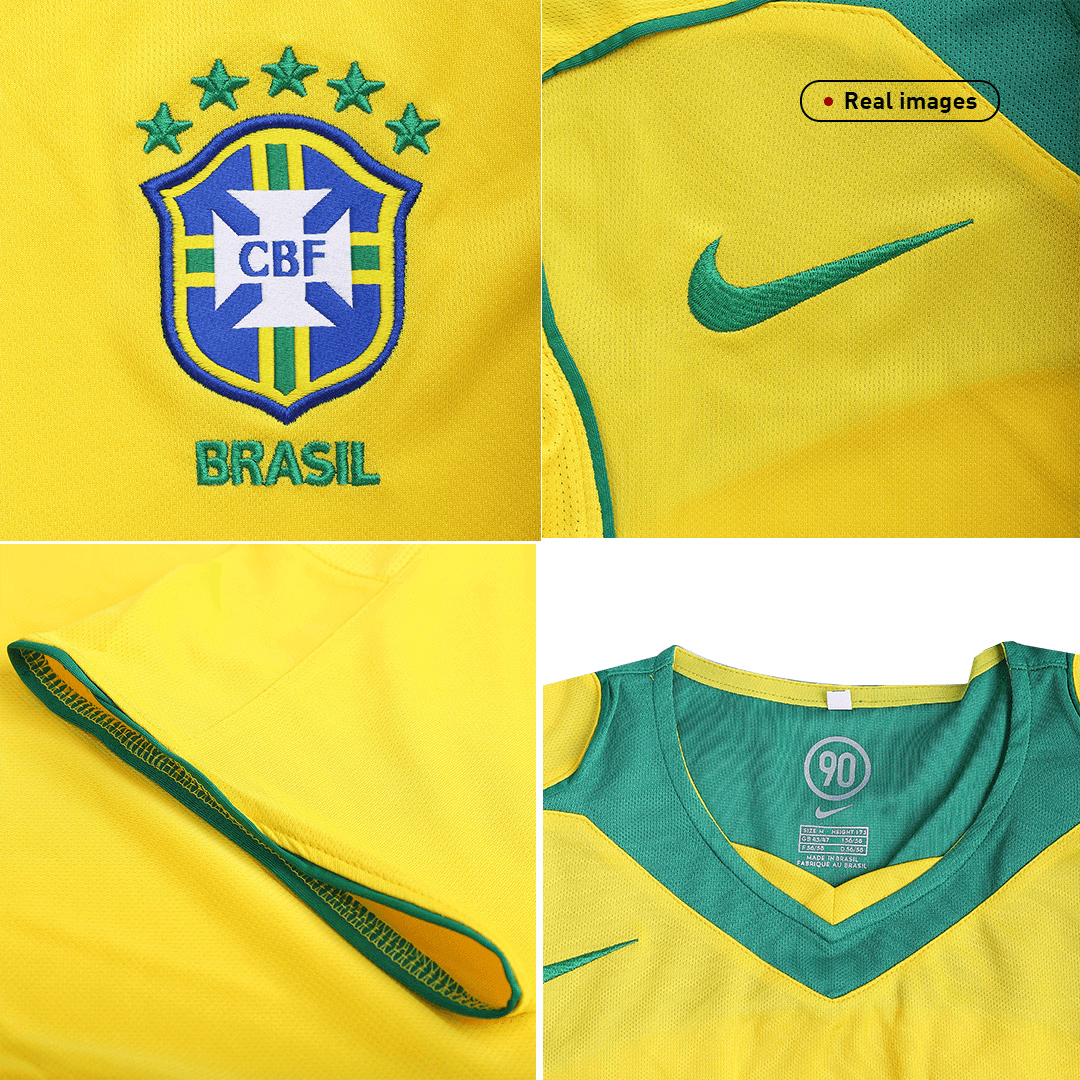 Męska Koszulka Retro Domowa Brazil 2004 - Topowe Koszulki Pilkarskie Sklep Internetowy