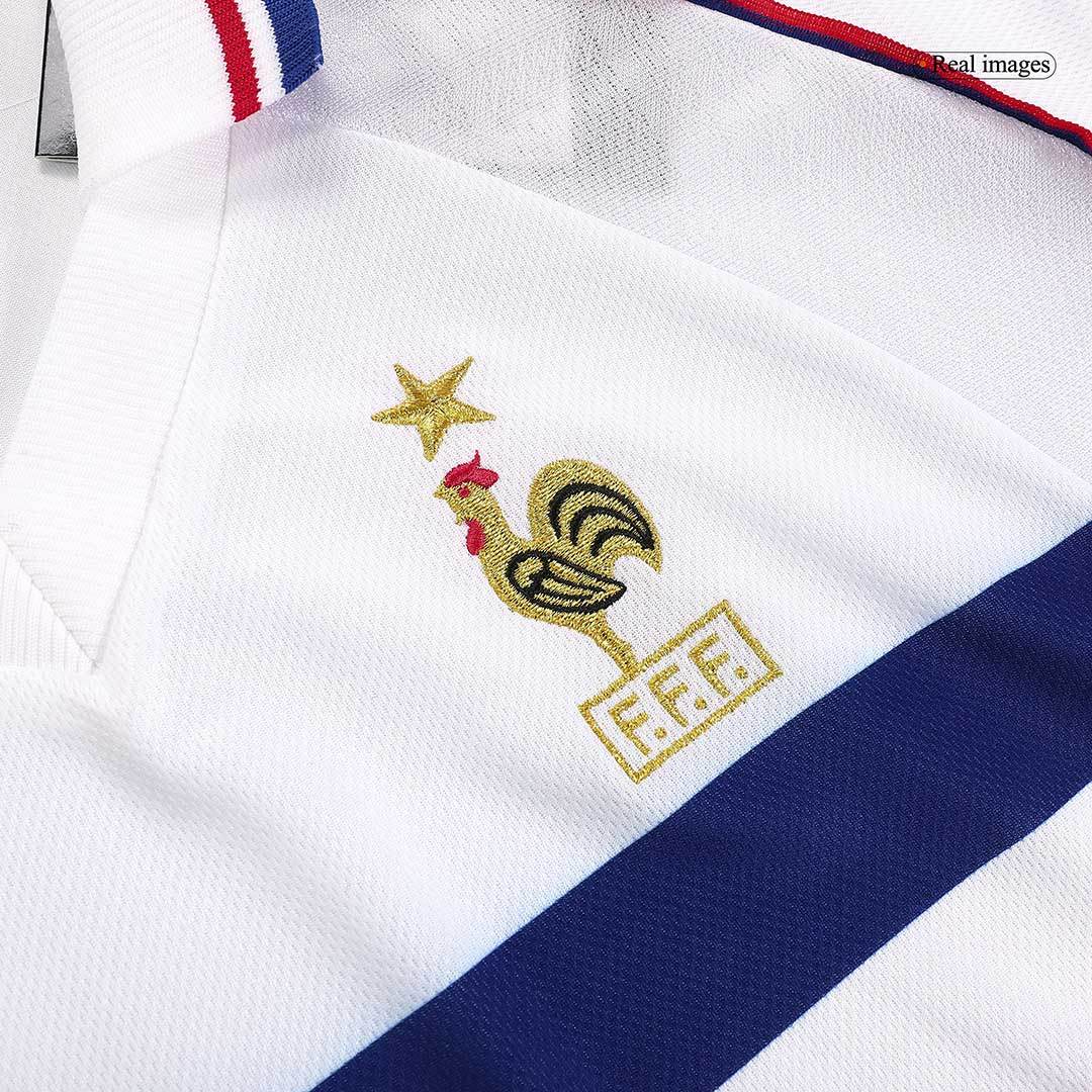 Męska Wysokiej jakości wyjazdowa koszulka piłkarska Retro 1998 France - Topowe Koszulki Pilkarskie Sklep Internetowy