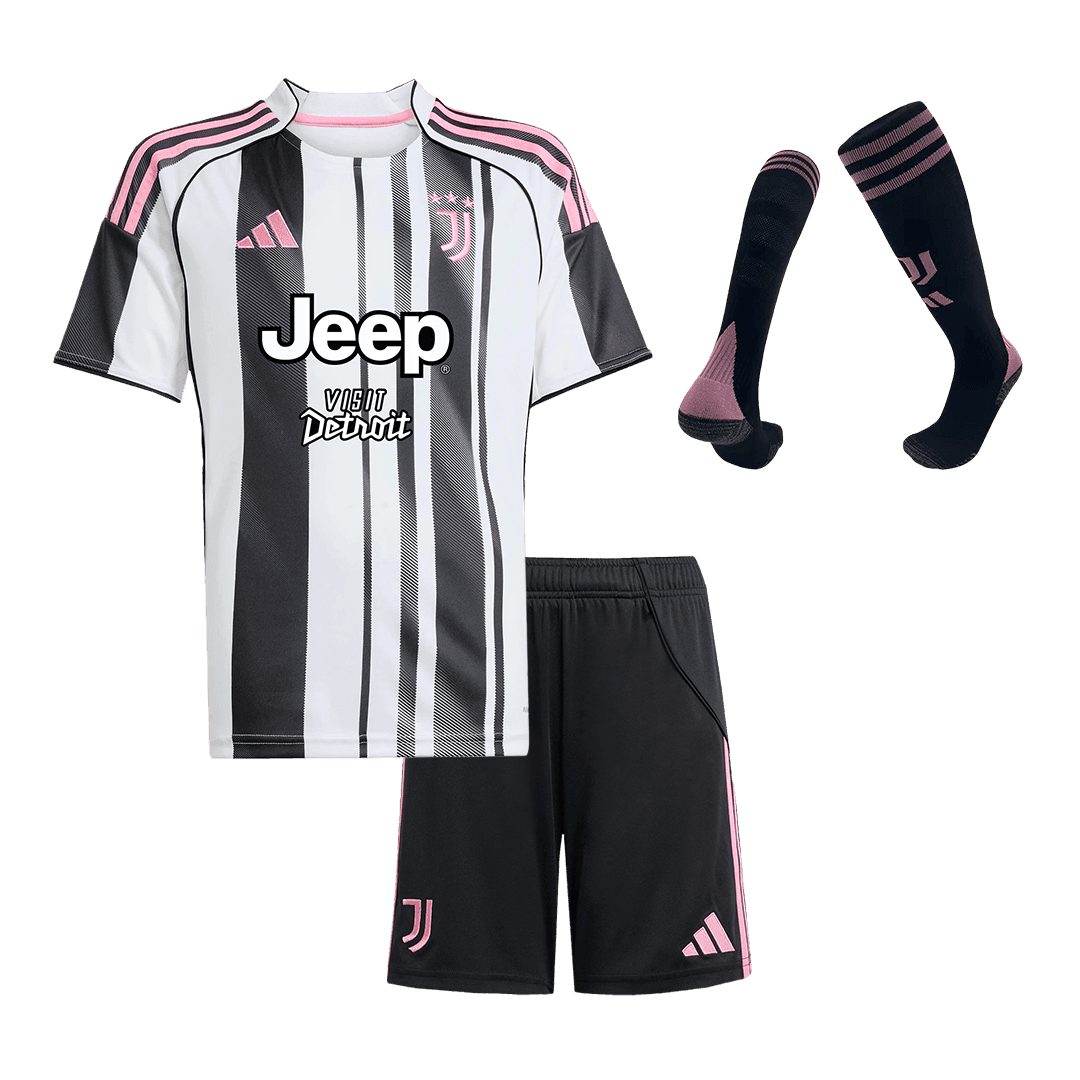 Dziecięcy Zestaw Domowa Juventus (Koszulka + Spodenki + Skarpety) 2025/26 - Topowe Koszulki Pilkarskie Sklep Internetowy
