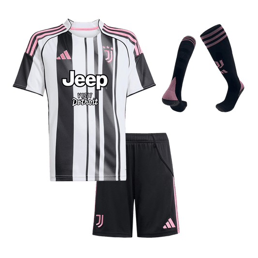 Dziecięcy Zestaw Domowa Juventus (Koszulka + Spodenki + Skarpety) 2025/26 - Topowe Koszulki Pilkarskie Sklep Internetowy