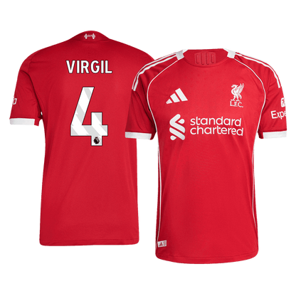 Męska Koszulka Domowa Liverpool VIRGIL #4 Wersja Piłkarska 2025/26 - Slim Fit - Topowe Koszulki Pilkarskie Sklep Internetowy