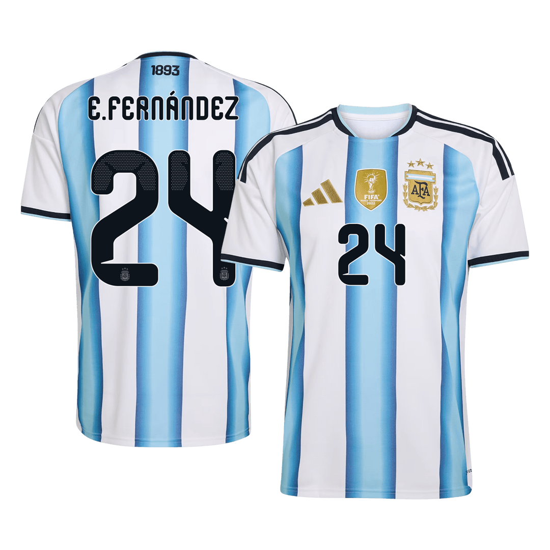 Męska koszulka Argentyny domowa E. FERNÁNDEZ #24 - Mundial 2026 [PREMIUM]