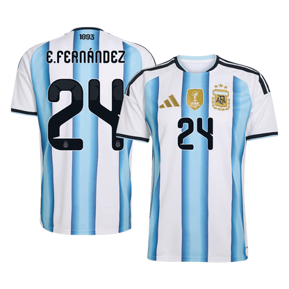 Męska koszulka Argentyny domowa E. FERNÁNDEZ #24 - Mundial 2026 [PREMIUM]