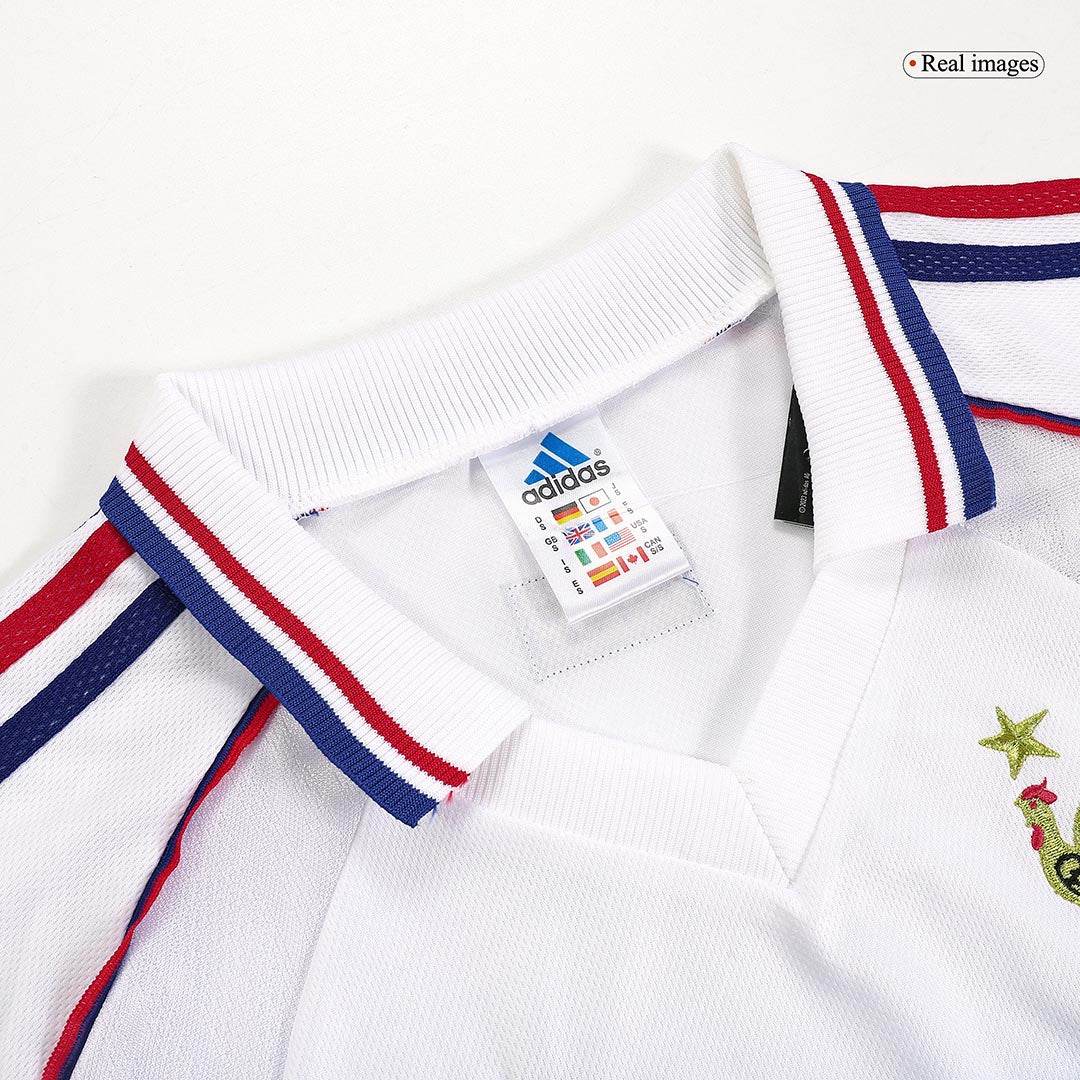 Męska Wysokiej jakości wyjazdowa koszulka piłkarska Retro 1998 France - Topowe Koszulki Pilkarskie Sklep Internetowy