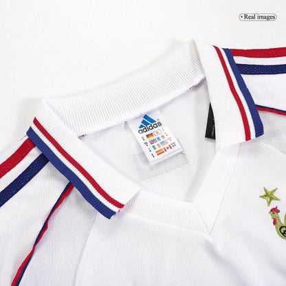 Męska Wysokiej jakości wyjazdowa koszulka piłkarska Retro 1998 France - Topowe Koszulki Pilkarskie Sklep Internetowy