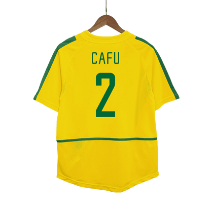 Męska Koszulka Retro Domowa Brazil CAFU #2 2002/03 - Topowe Koszulki Pilkarskie Sklep Internetowy