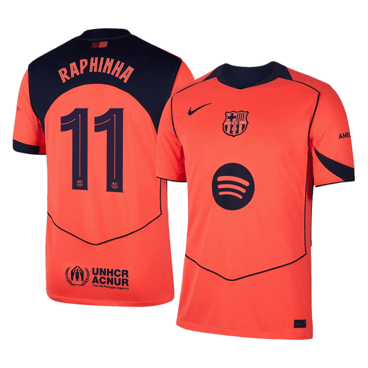 Męska Koszulka Trzecia Wyjazdowa Barcelona RAPHINHA #11 2025/26 - UCL - Topowe Koszulki Pilkarskie Sklep Internetowy