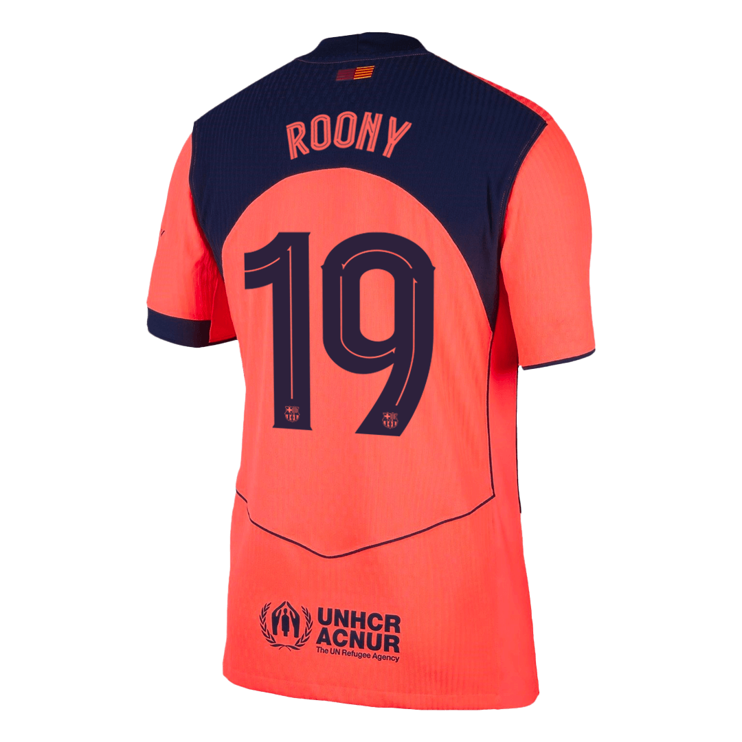 Męska Koszulka Trzecia Wyjazdowa Barcelona ROONY #19 Wersja Piłkarska 2025/26 - UCL - Slim Fit