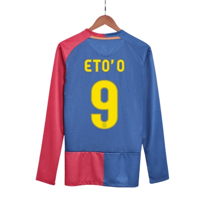 Koszulka Retro Domowa Barcelona ETO'O #9 Długi Rękaw 2008/09 - UCL Final - Topowe Koszulki Pilkarskie Sklep Internetowy