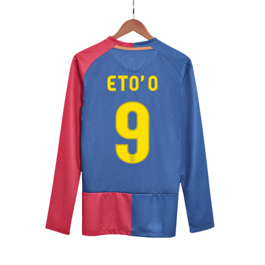 Koszulka Retro Domowa Barcelona ETO'O #9 Długi Rękaw 2008/09 - UCL Final - Topowe Koszulki Pilkarskie Sklep Internetowy