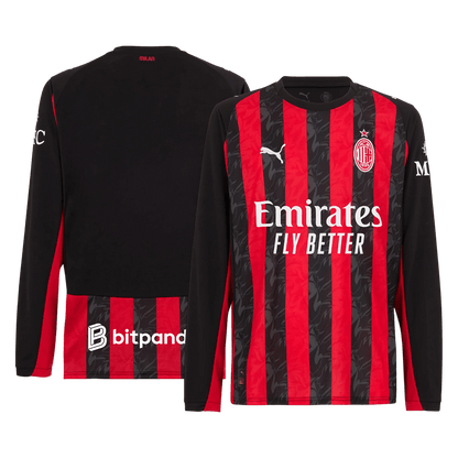Męska Koszulka Domowa AC Milan 2025/26 z Długim Rękawem