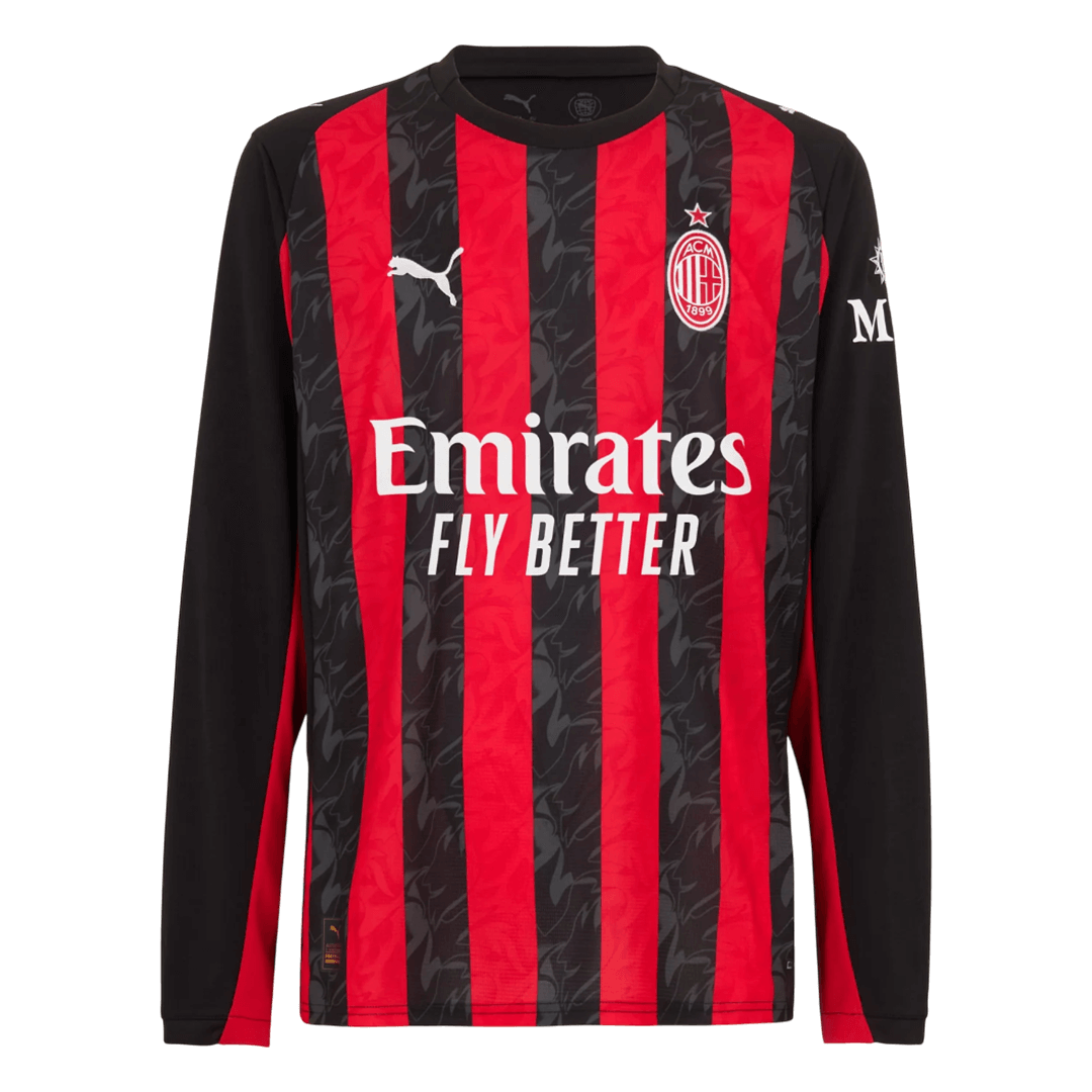 Męska Koszulka Domowa AC Milan 2025/26 z Długim Rękawem