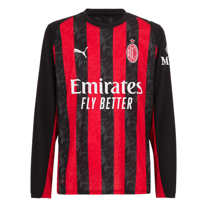 Męska Koszulka Domowa AC Milan 2025/26 z Długim Rękawem
