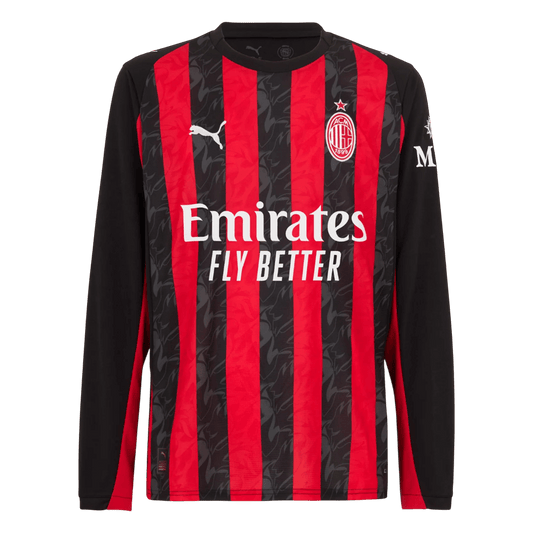 Męska Koszulka Domowa AC Milan 2025/26 z Długim Rękawem
